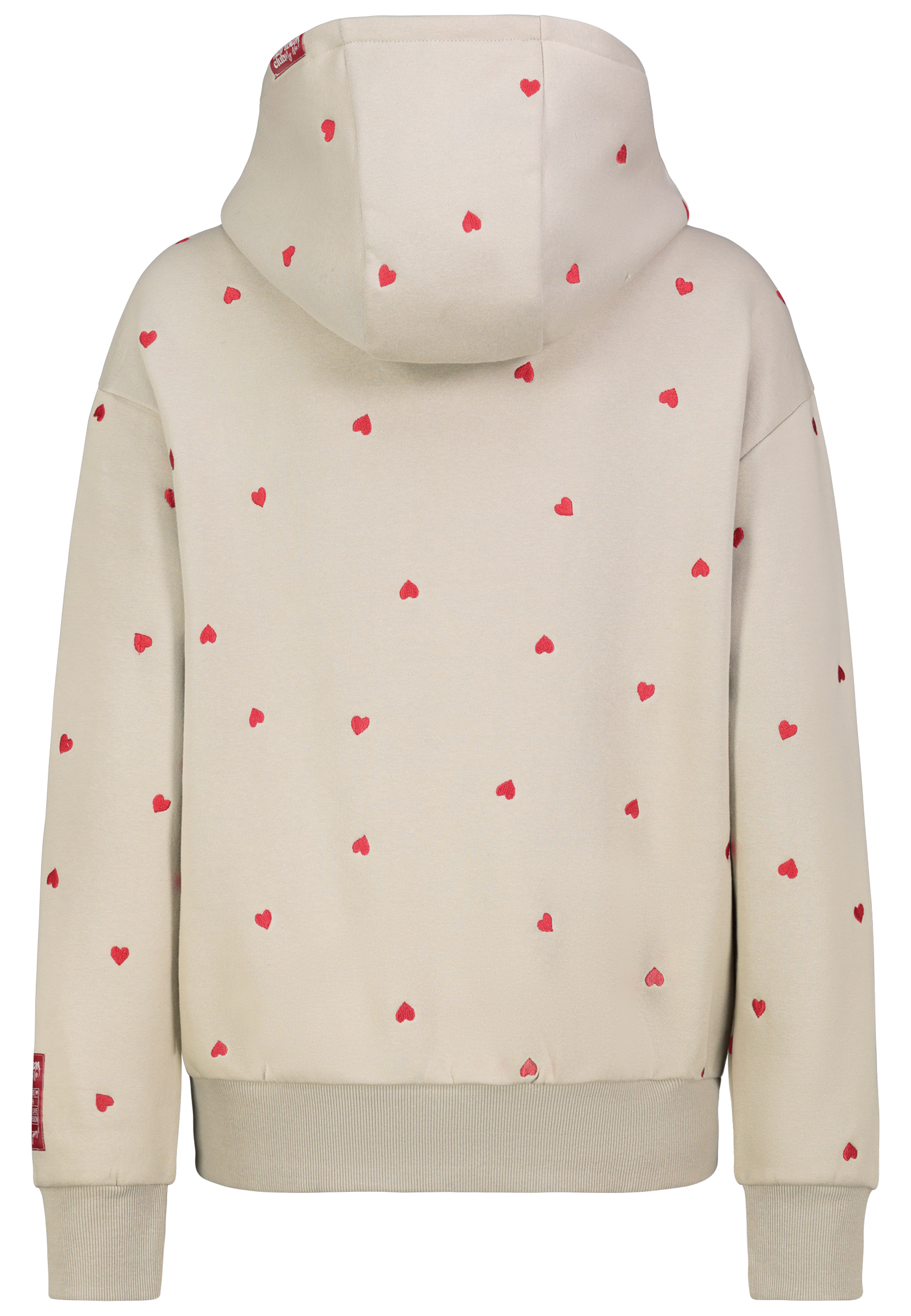 Kapuzensweatshirt mit Aufdruck und Stickerei Herz Gepunktet Kapuzensweatshirt mit Aufdruck und Stickerei Herz Gepunktet