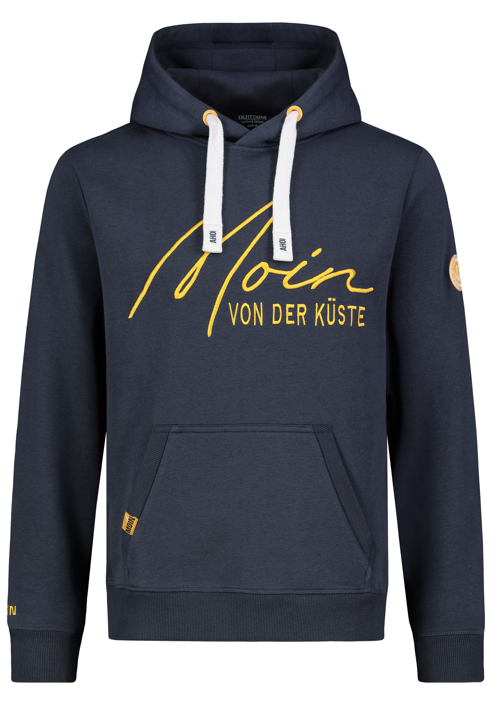 H10600BA21547A2_19400_V.jpg Hoodie Küstenmotiv Stickerei Kapuze Rippbündchen