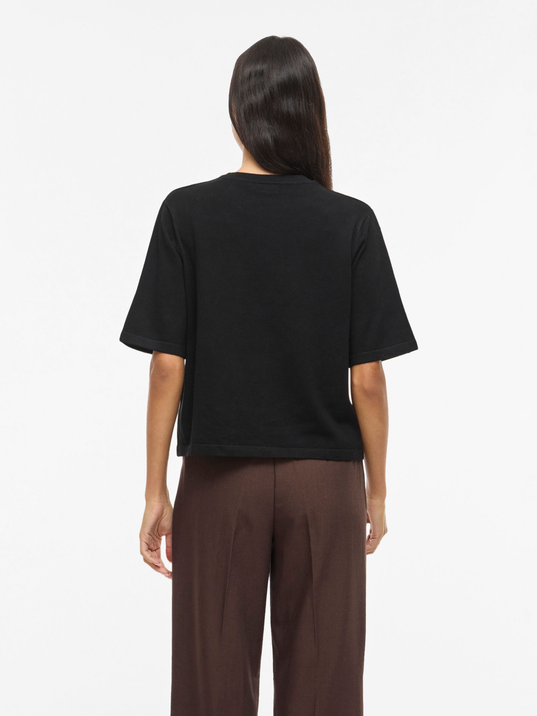 14112136_4937163_4.jpg Knit Top Kurzarm Lockerschnitt Minimaldesign Casuallook