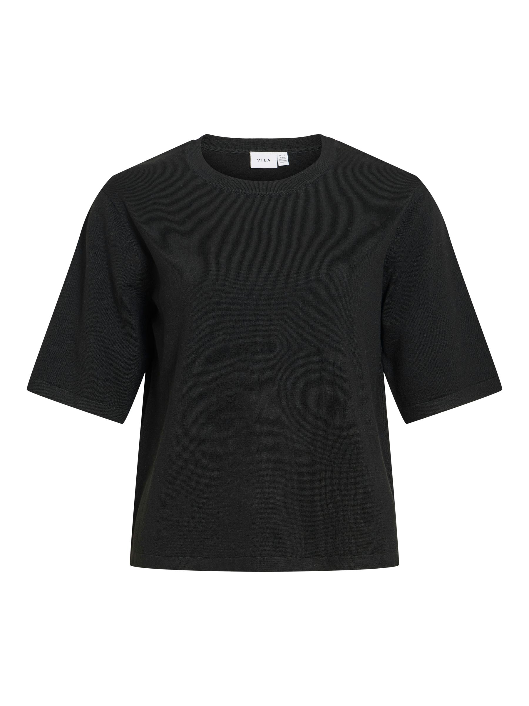 14112136_4937163.jpg Knit Top Kurzarm Lockerschnitt Minimaldesign Casuallook