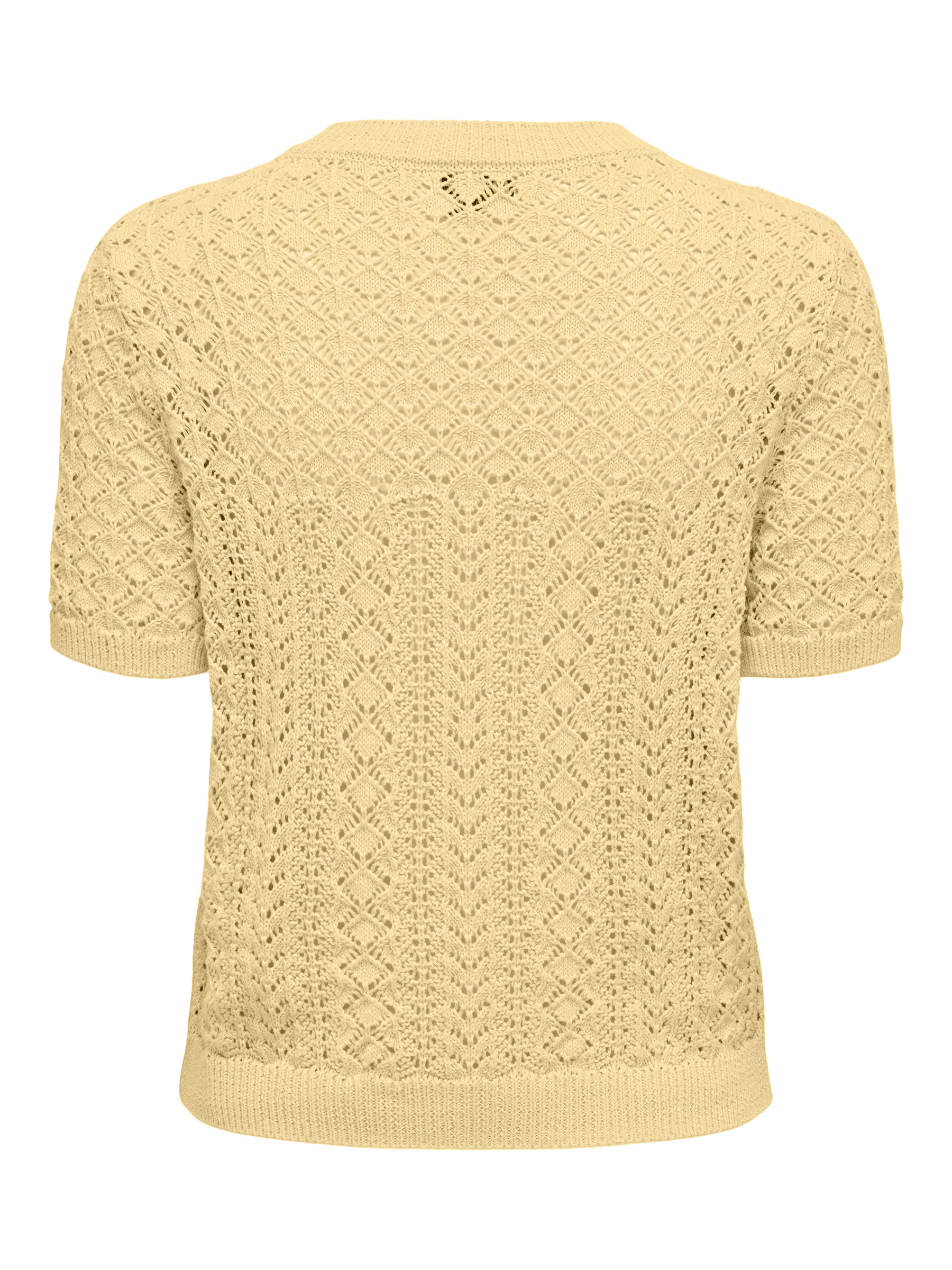 Kurzarm Strickpullover Häkelmuster Rundhals Unifarben Kurzarm Strickpullover Häkelmuster Rundhals Unifarben