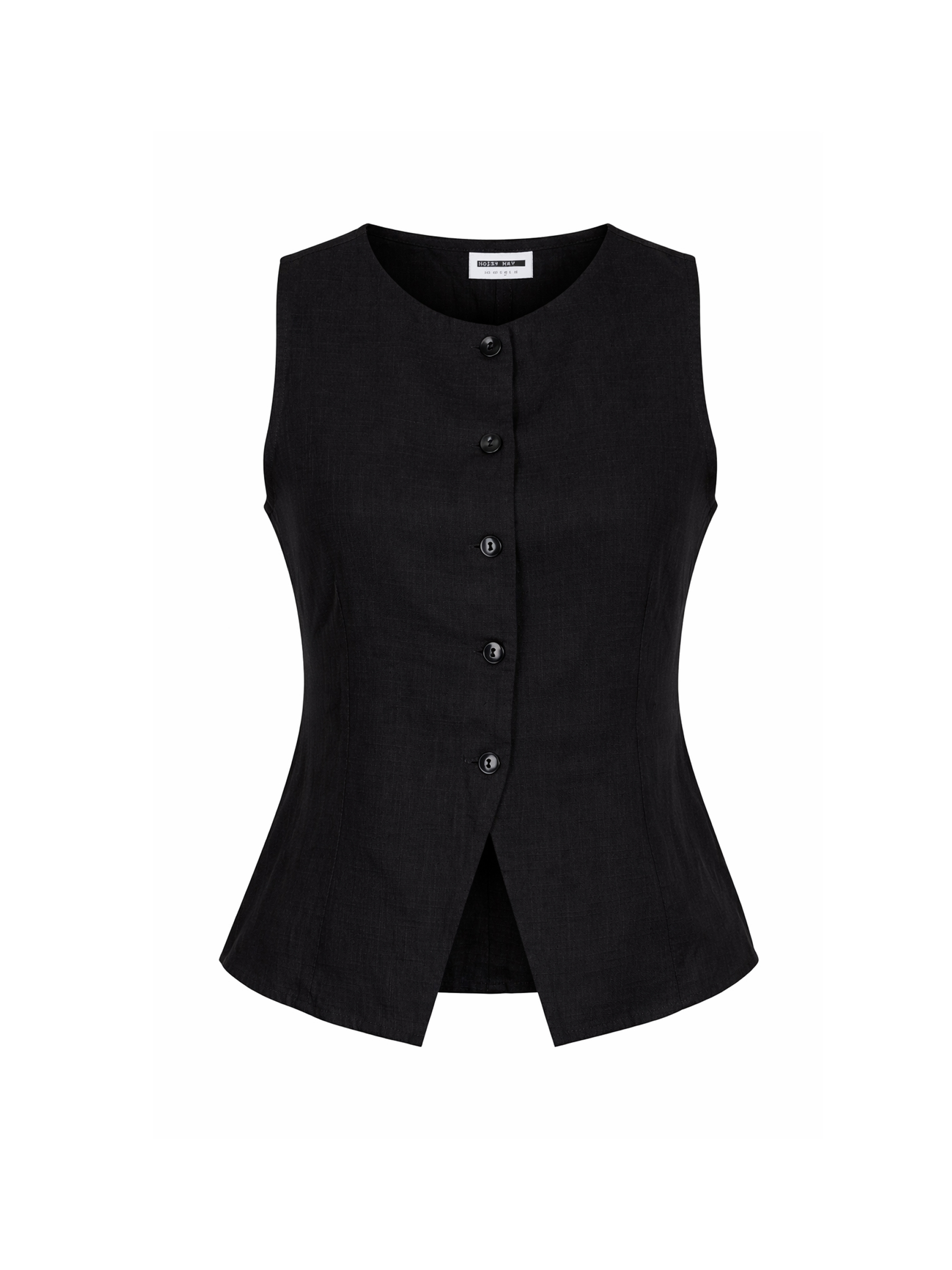 Klassisches Ärmelloses Top Knopfleiste Unifarben Stilvoll Klassisches Ärmelloses Top Knopfleiste Unifarben Stilvoll