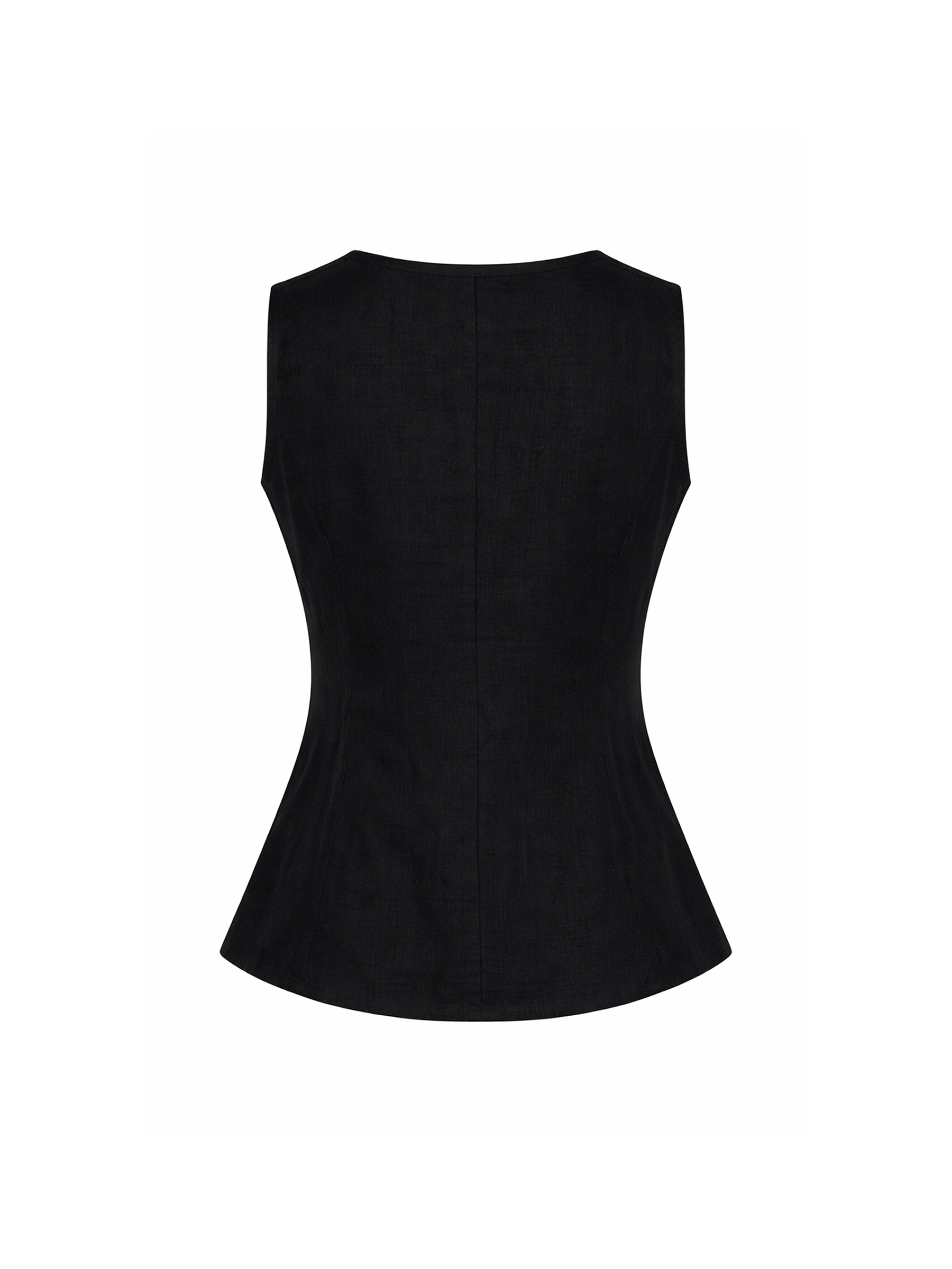 Klassisches Ärmelloses Top Knopfleiste Unifarben Stilvoll Klassisches Ärmelloses Top Knopfleiste Unifarben Stilvoll