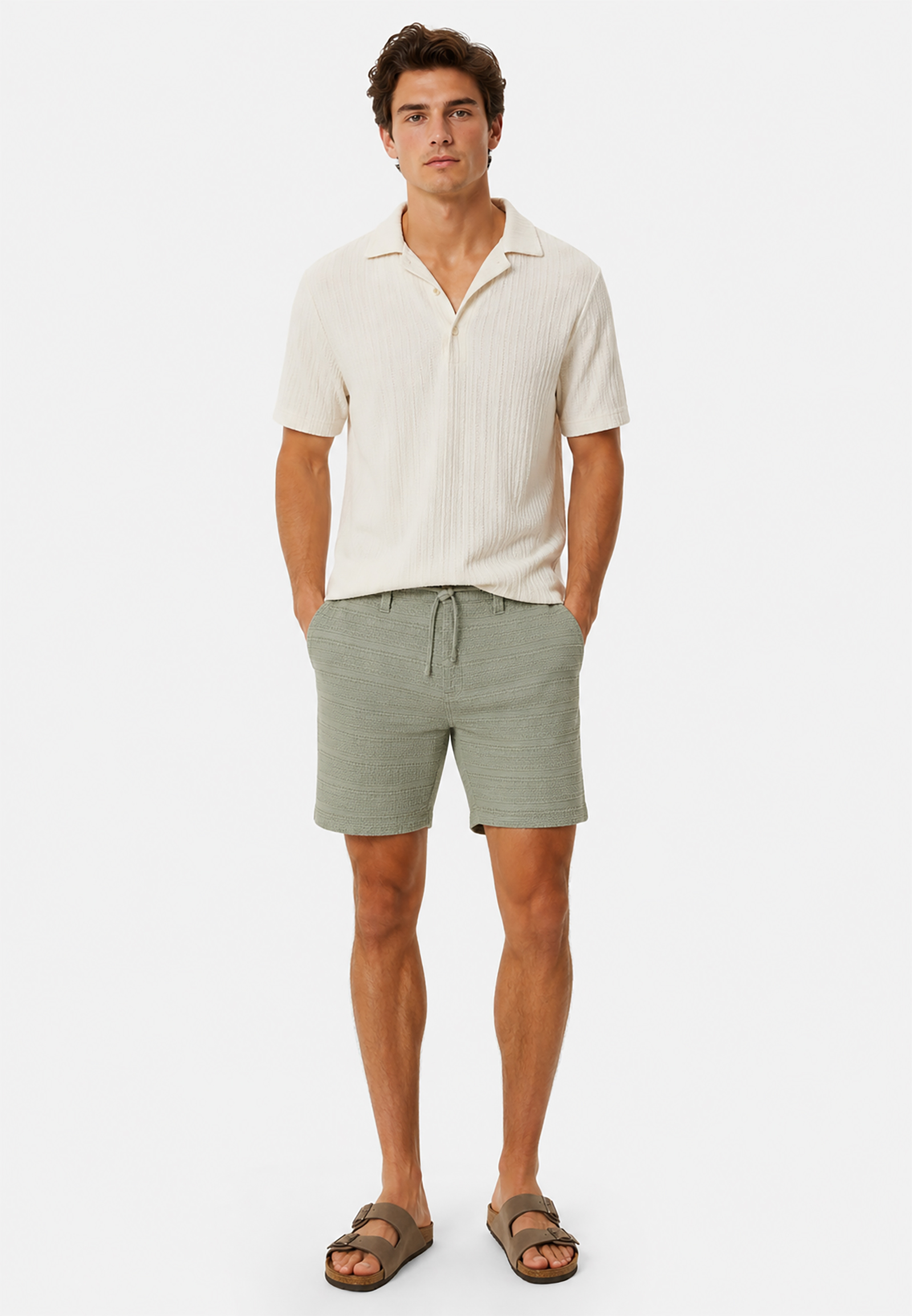 Casual Chinoshorts Eingrifftaschen Kordelzug Einfarbig Casual Chinoshorts Eingrifftaschen Kordelzug Einfarbig