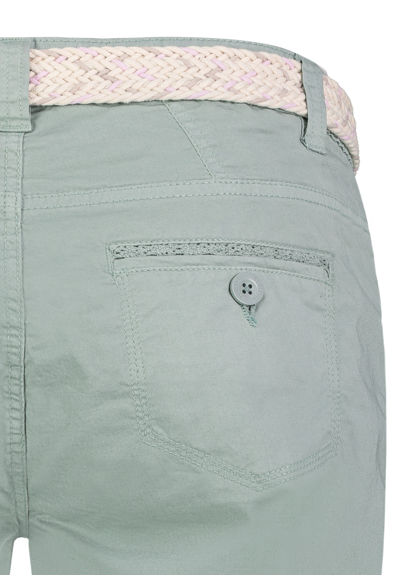 D60530BM62523CA2NO_12200_D3.jpg Stilvolle Shorts Flechtgürtel Seitentaschen Freizeit