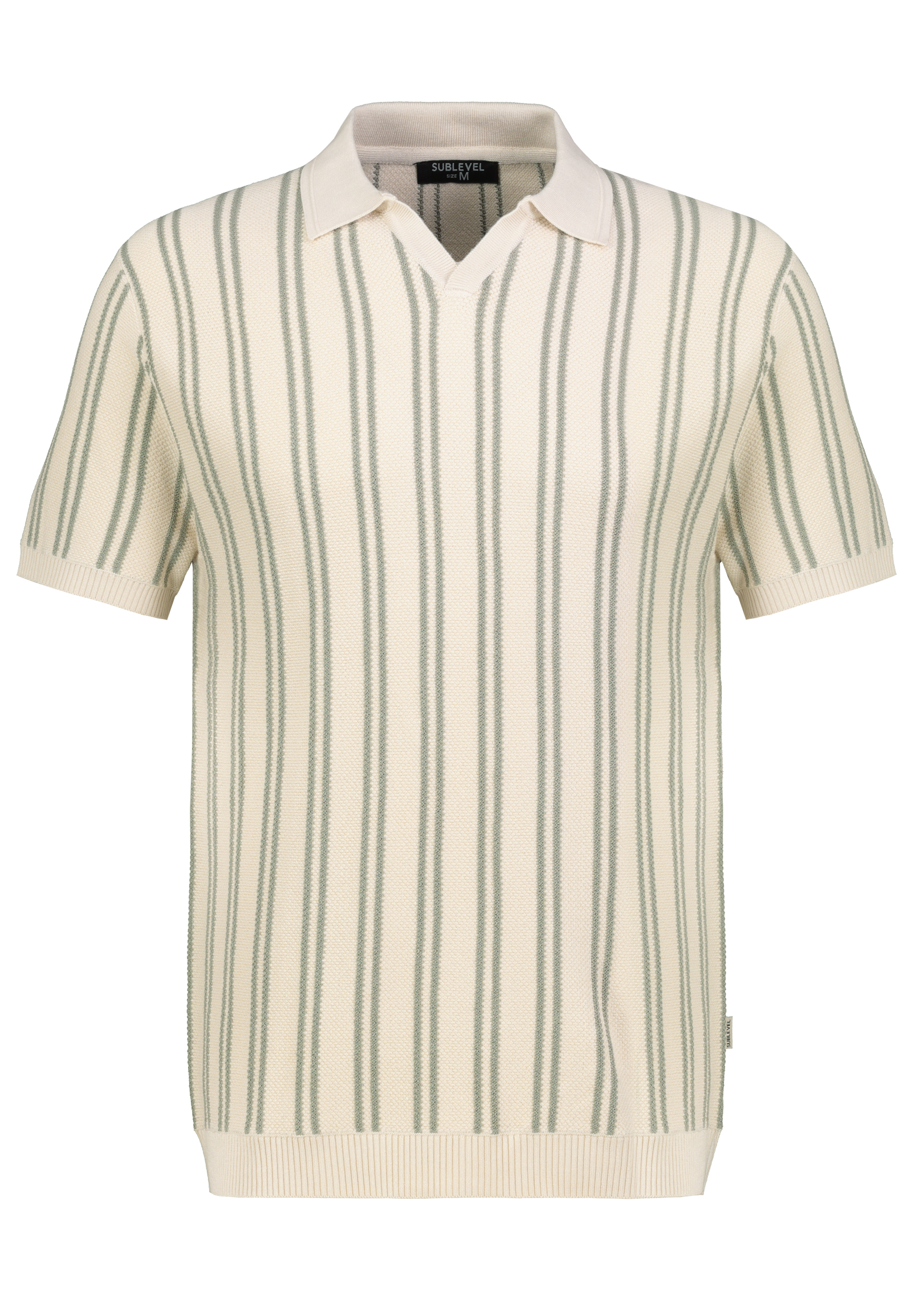 Kurzarmshirt V-Ausschnitt Gestreift Elastischer Bund Kurzarmshirt V-Ausschnitt Gestreift Elastischer Bund