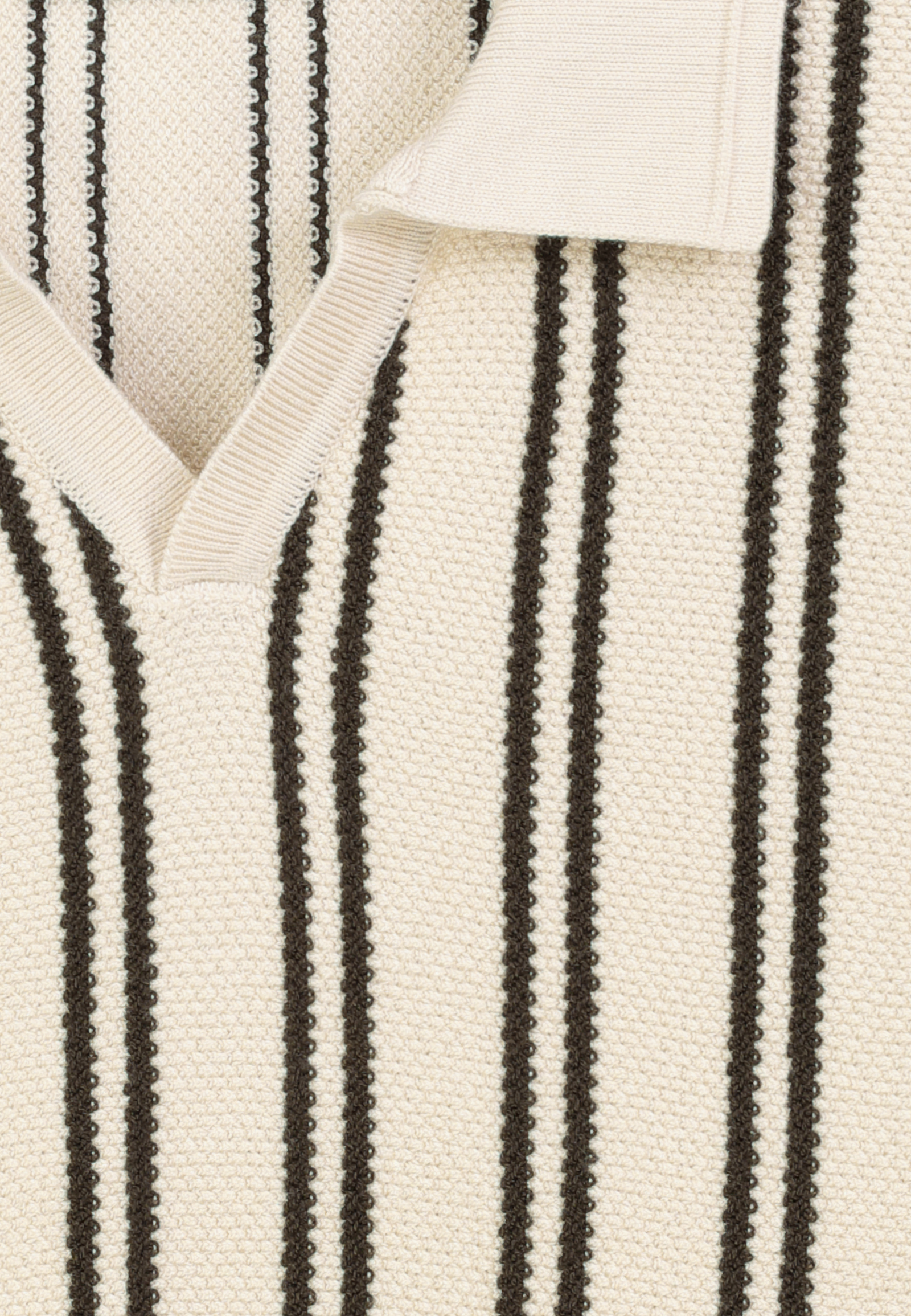 Kurzarmshirt V-Ausschnitt Gestreift Elastischer Bund Kurzarmshirt V-Ausschnitt Gestreift Elastischer Bund