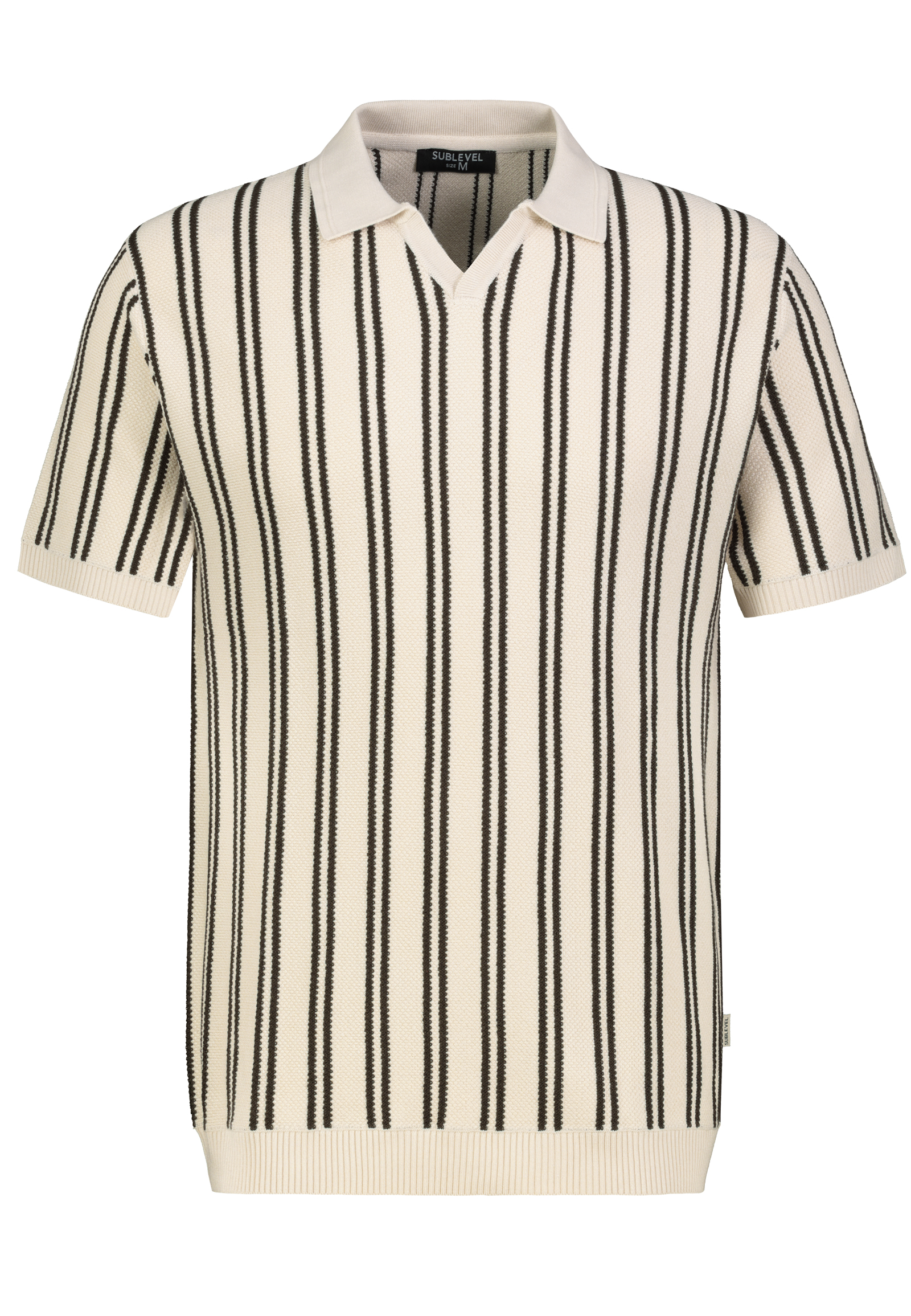 Kurzarmshirt V-Ausschnitt Gestreift Elastischer Bund Kurzarmshirt V-Ausschnitt Gestreift Elastischer Bund