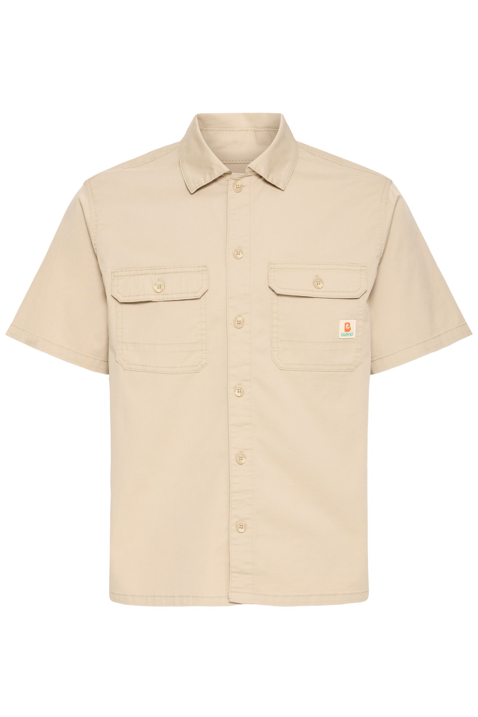 20720821-161104_161104.jpg Stylisches Kurzarmshirt Kentkragen Knopfleiste Rundhals