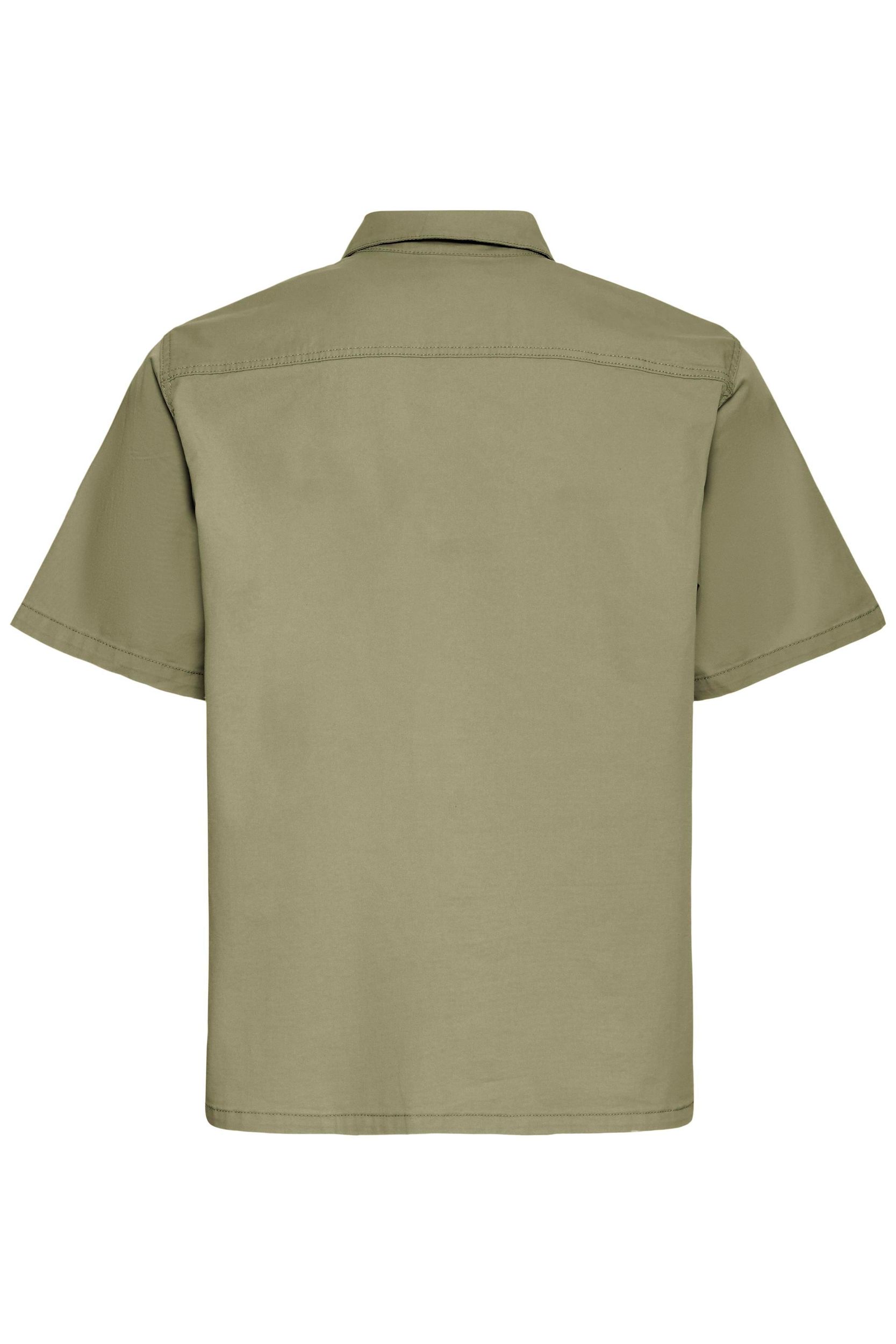 20720821-180515_180515_2.jpg Stylisches Kurzarmshirt Kentkragen Knopfleiste Rundhals