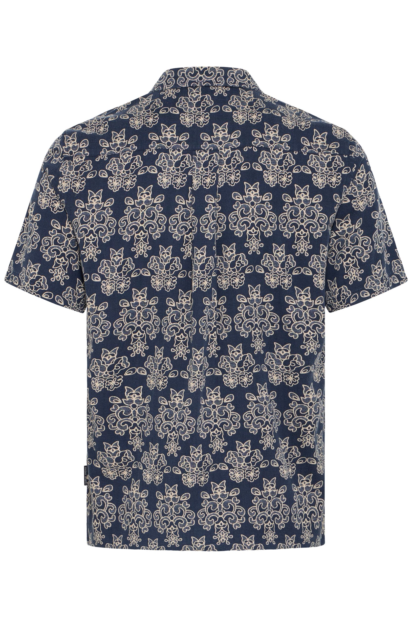 20506157_193923_200.jpg Bequemes Kurzarmshirt Knopfleiste Ornamentmuster Modisch