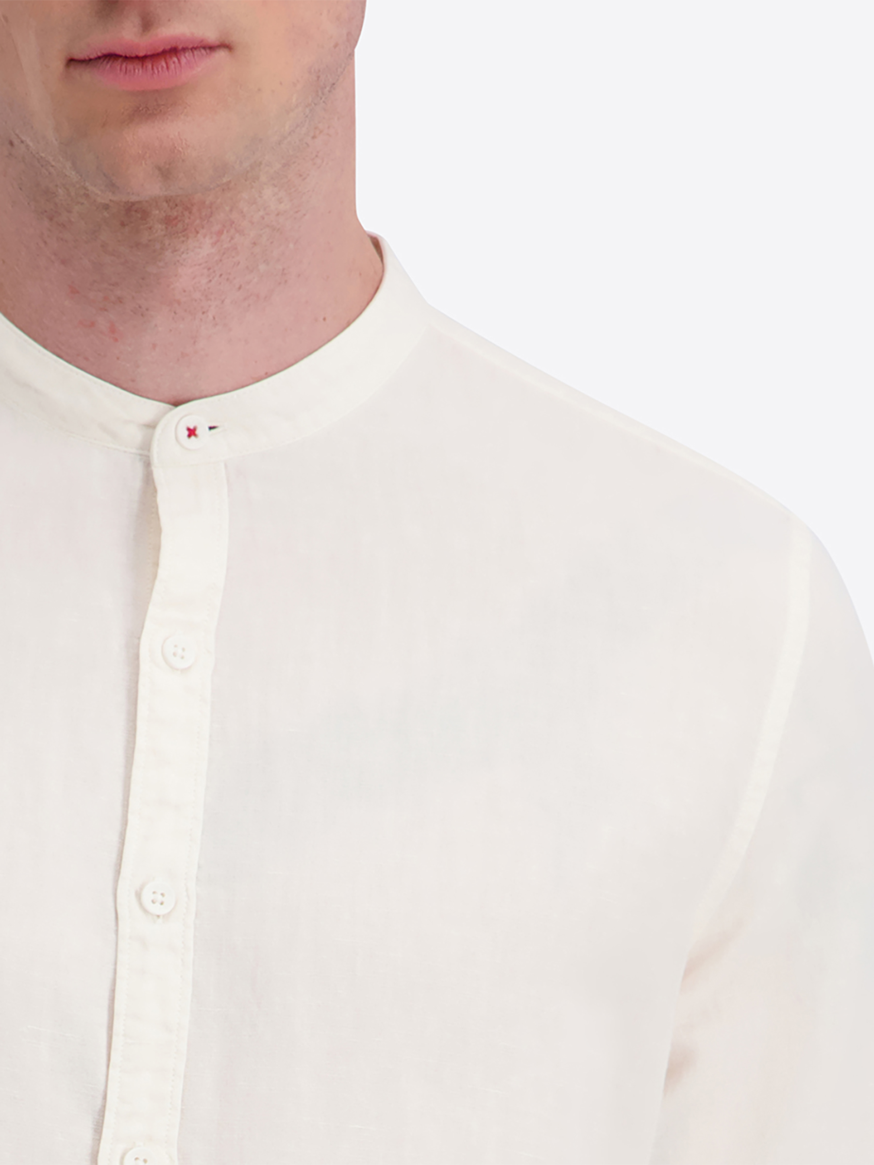 Einfarbiges Langarmhemd Stehkragenhemd Knopfleiste Einfarbiges Langarmhemd Stehkragenhemd Knopfleiste