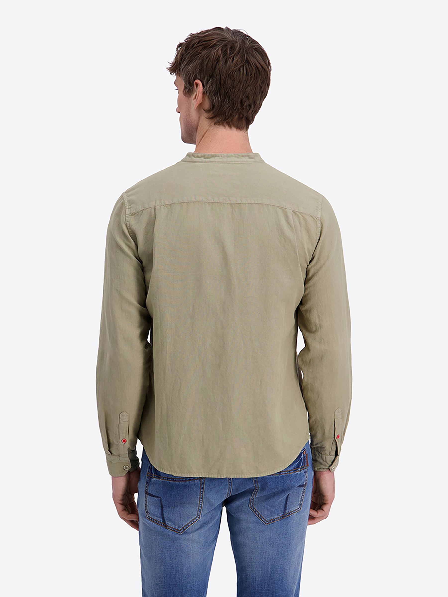 Einfarbiges Langarmhemd Stehkragenhemd Knopfleiste Einfarbiges Langarmhemd Stehkragenhemd Knopfleiste