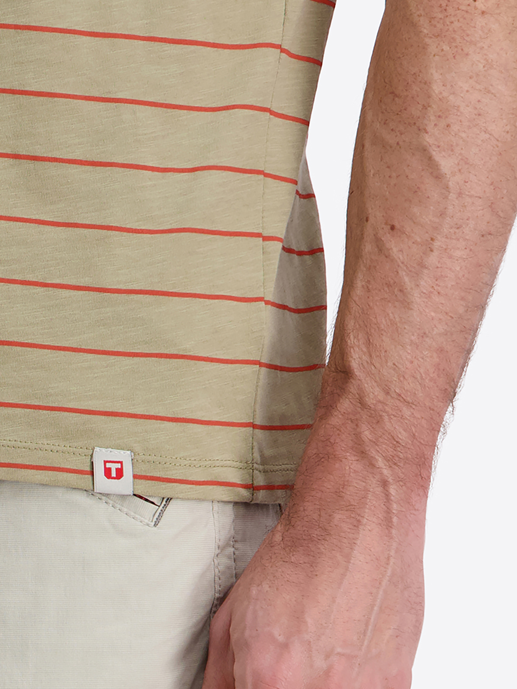 Gestreiftes Kurzarmshirt Rundhalsausschnitt Basic Stil Gestreiftes Kurzarmshirt Rundhalsausschnitt Basic Stil