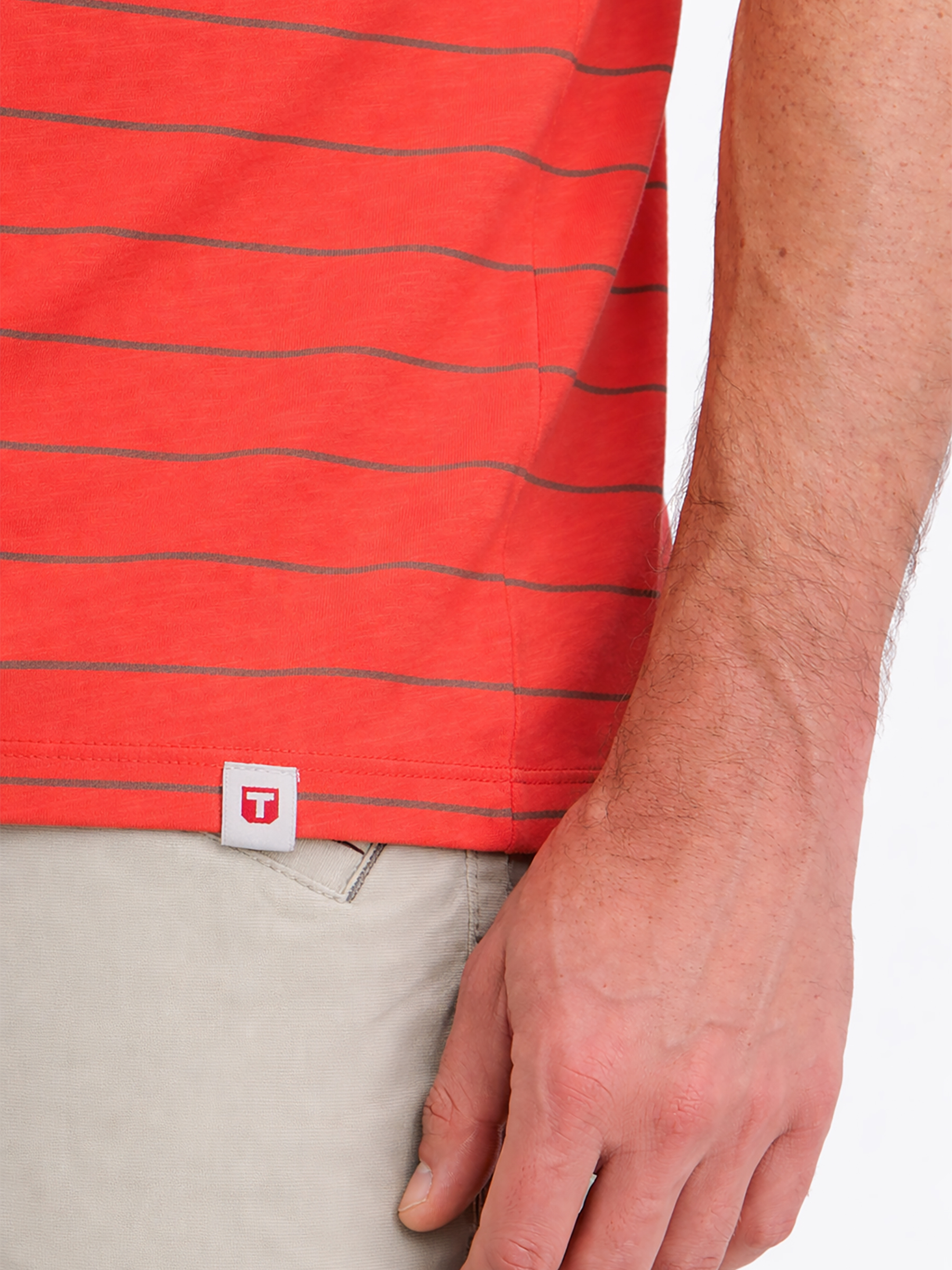 Gestreiftes Kurzarmshirt Rundhalsausschnitt Basic Stil Gestreiftes Kurzarmshirt Rundhalsausschnitt Basic Stil