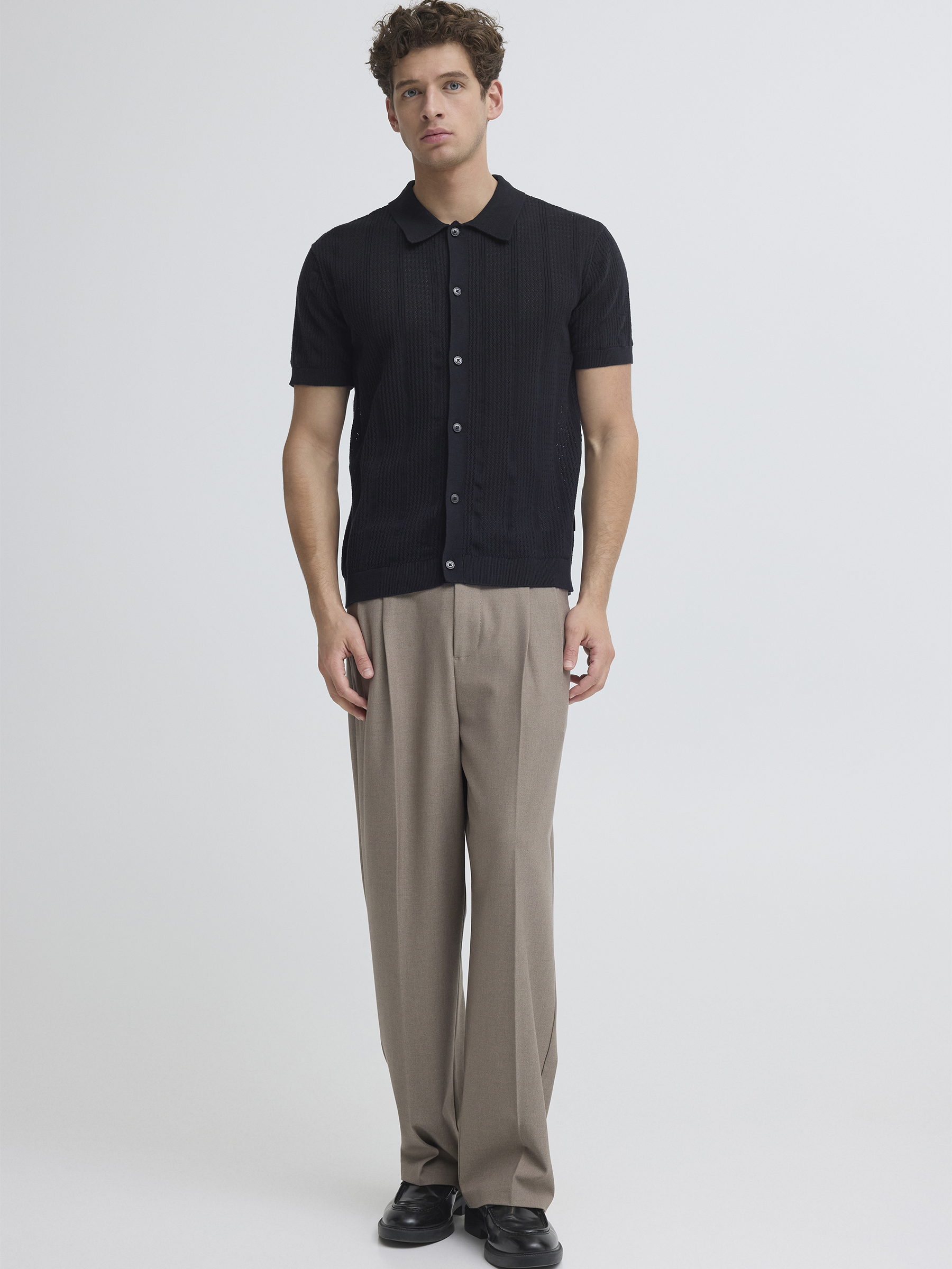 Kurzarm Poloshirt Knopfverschluss Einfarbig Polokragen Kurzarm Poloshirt Knopfverschluss Einfarbig Polokragen