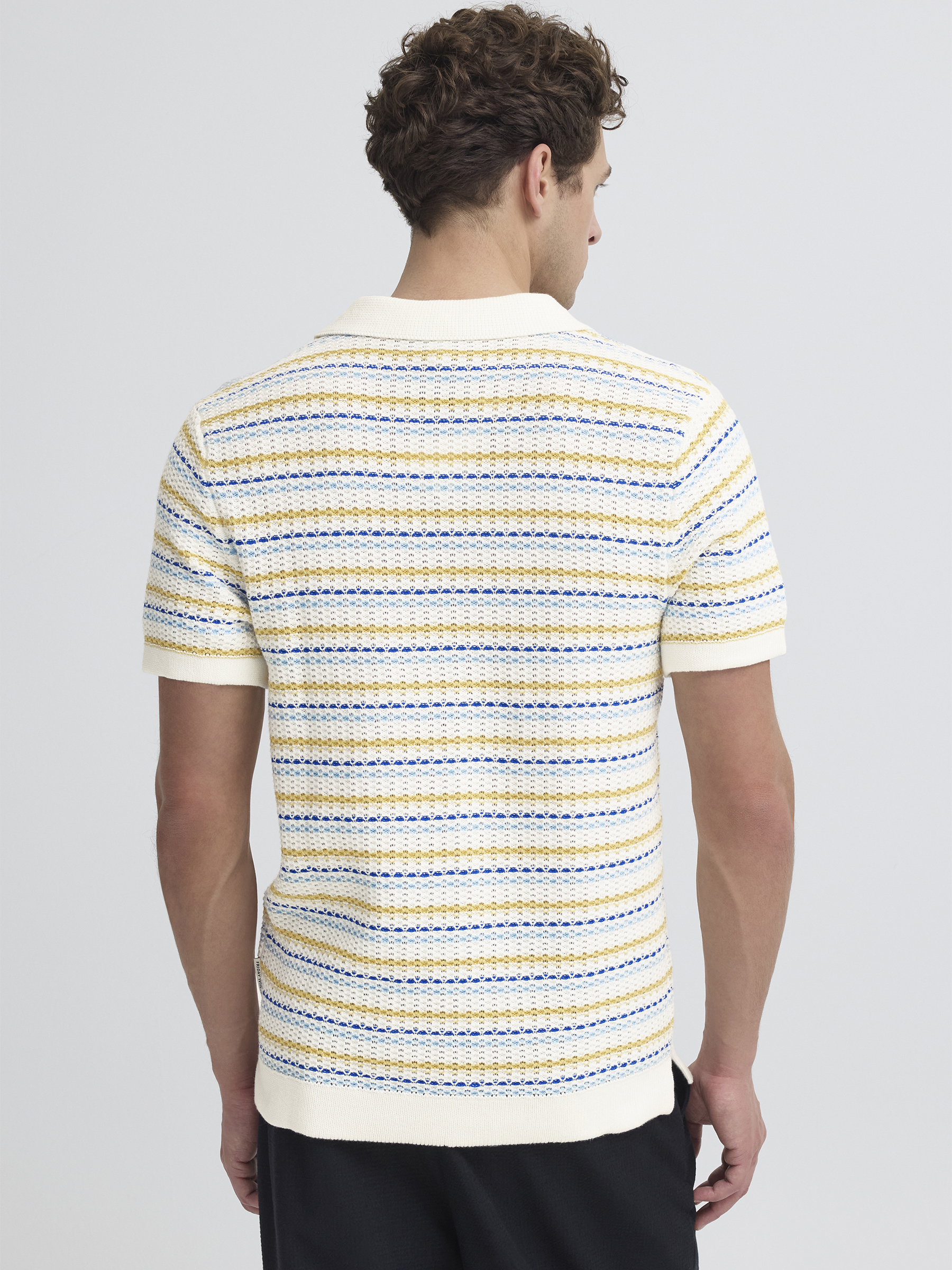 Gestreiftes Poloshirt V-Ausschnitt Polokragen Modisch Gestreiftes Poloshirt V-Ausschnitt Polokragen Modisch