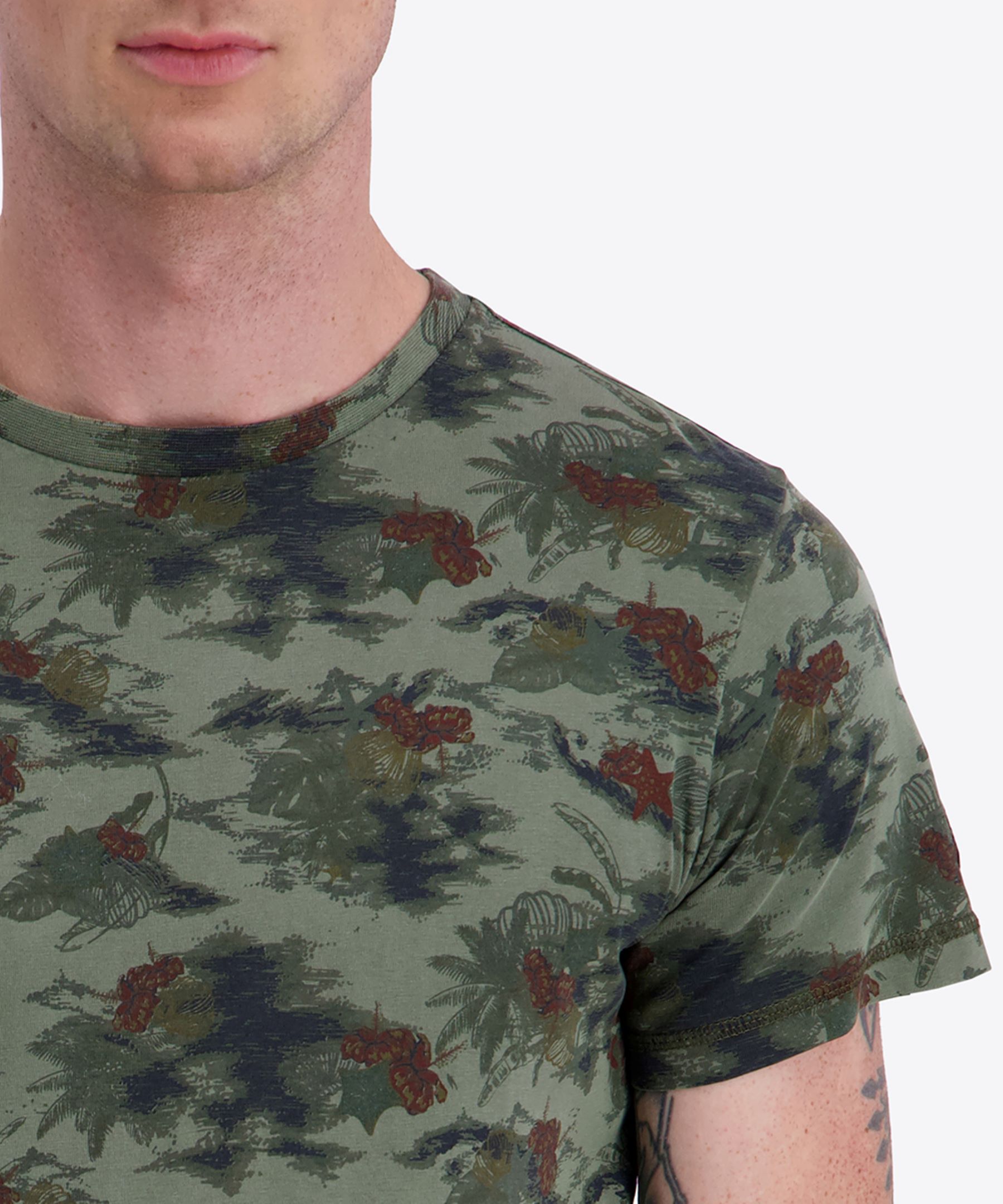 Kurzarm Rundhals T-Shirt floraler Print geradem Schnitt Kurzarm Rundhals T-Shirt floraler Print geradem Schnitt