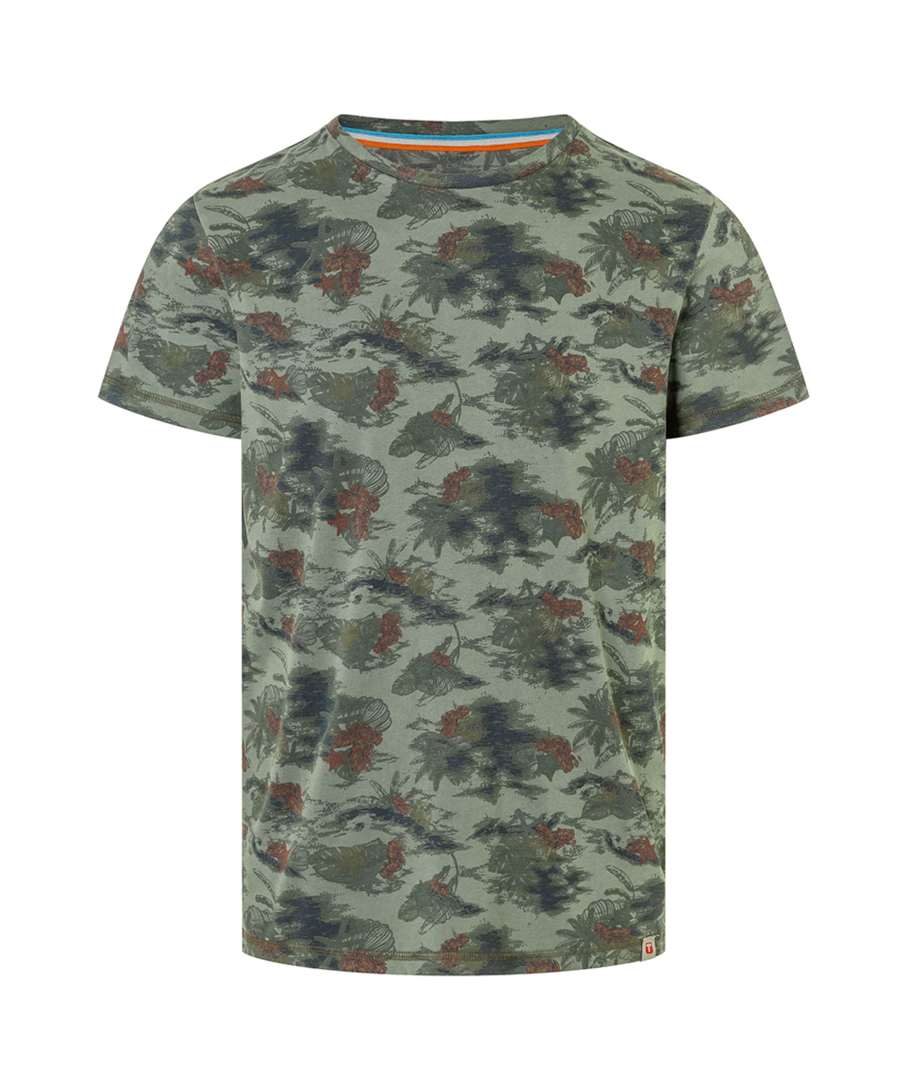 Kurzarm Rundhals T-Shirt floraler Print geradem Schnitt Kurzarm Rundhals T-Shirt floraler Print geradem Schnitt