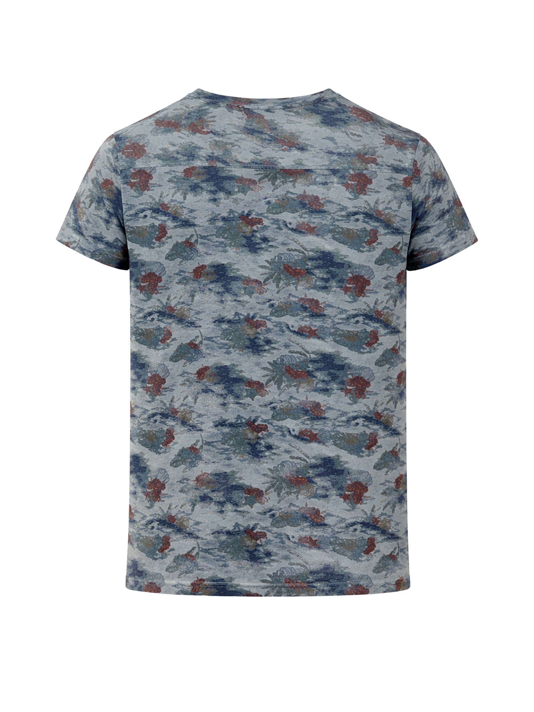 Kurzarm Rundhals T-Shirt floraler Print geradem Schnitt Kurzarm Rundhals T-Shirt floraler Print geradem Schnitt
