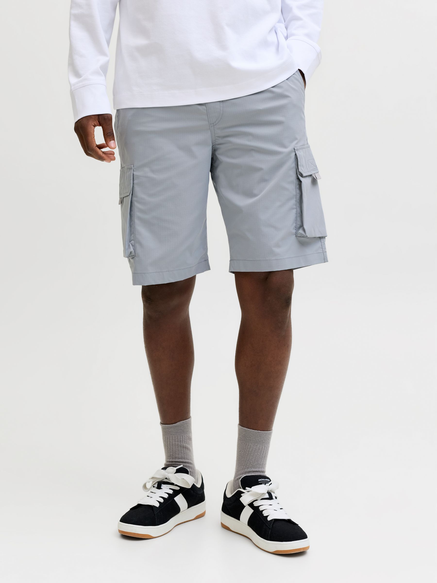 12288611_4899384_2.jpg Cargo Joggershorts Elastischer Bund Kordelzug Taschen