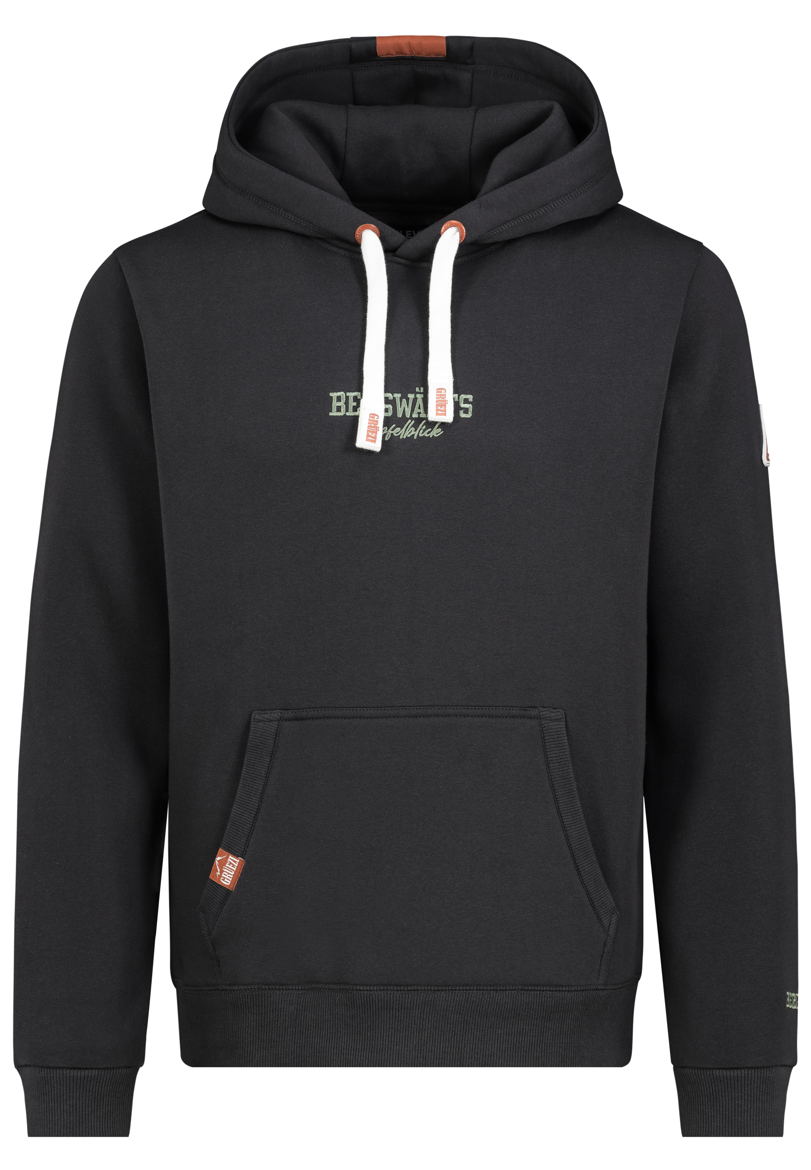 H10600BC21554A2_23400_V.jpg Lässiger Langarm Kapuzenpullover Motivprint Kängurutasche
