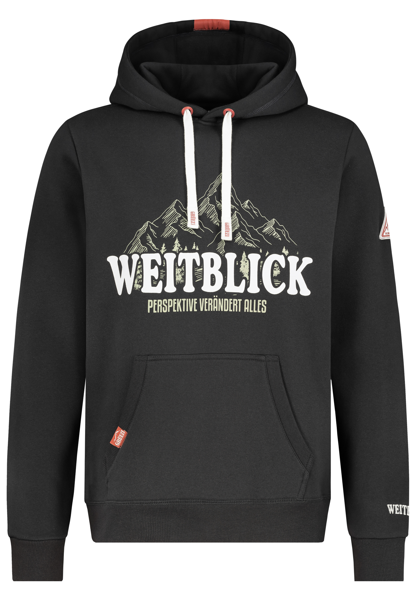 H10600BC21504B3_23400_V.jpg Stylischer Hoodie Motivprint Kängurutasche Rippbündchen