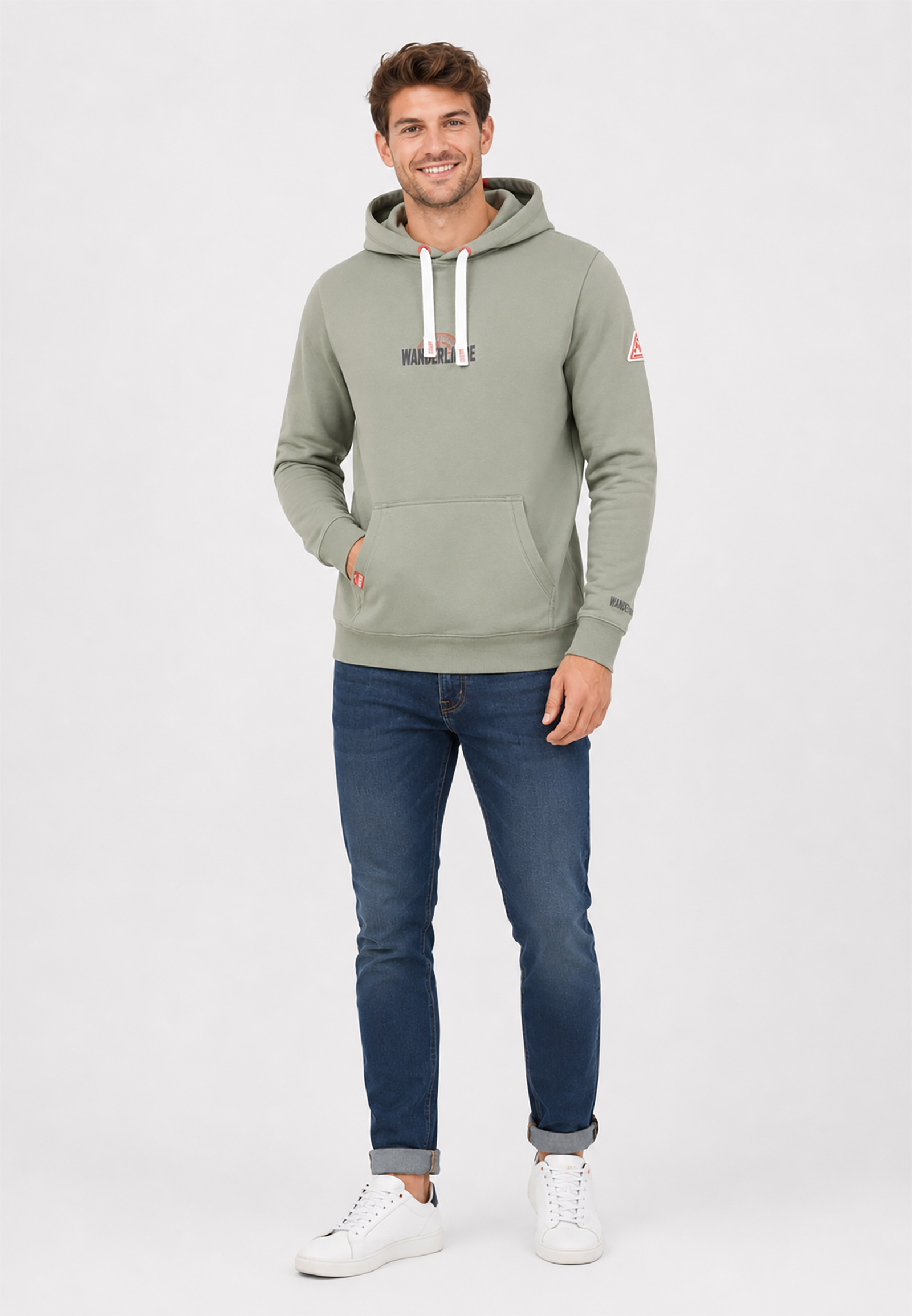 Stylischer Hoodie Motivprint Kängurutasche Rippbündchen Stylischer Hoodie Motivprint Kängurutasche Rippbündchen