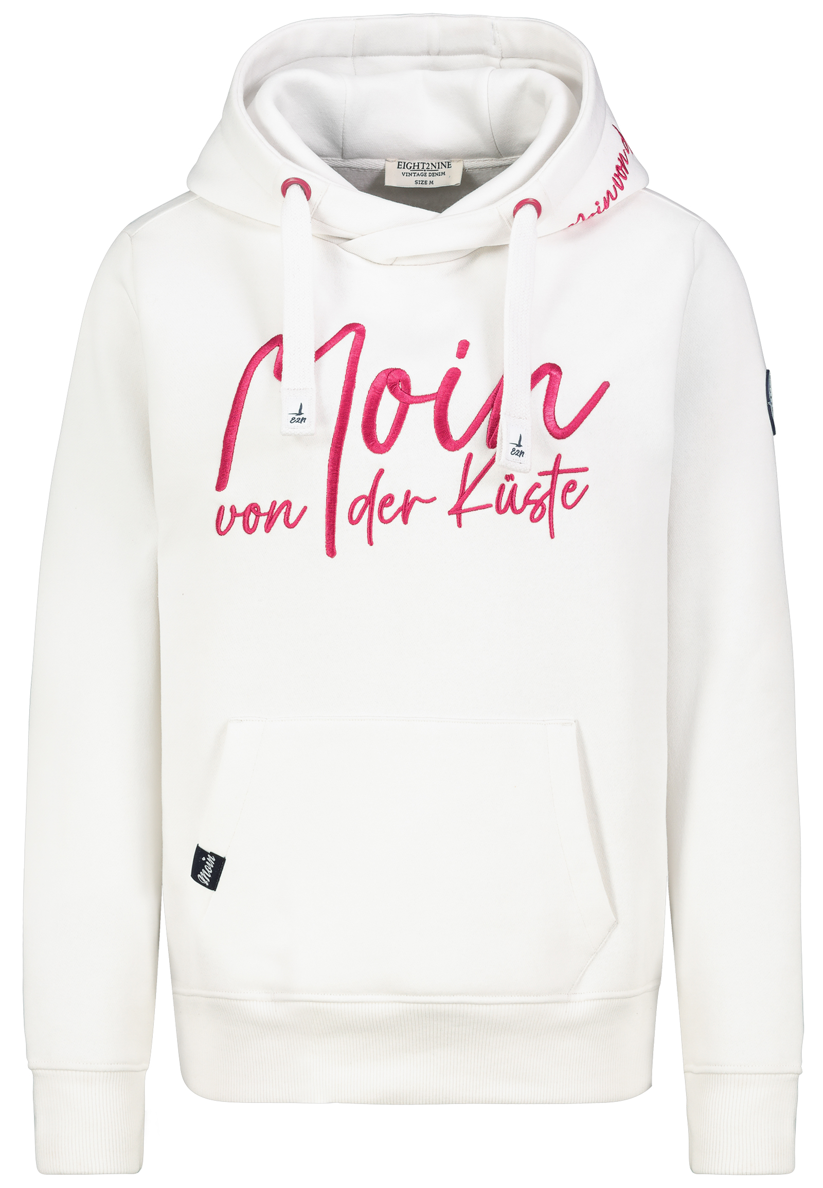 D10606BA02733A4_22000_V.jpg Kapuzenpullover Stickerei Spruch Rippbündchen Modisch