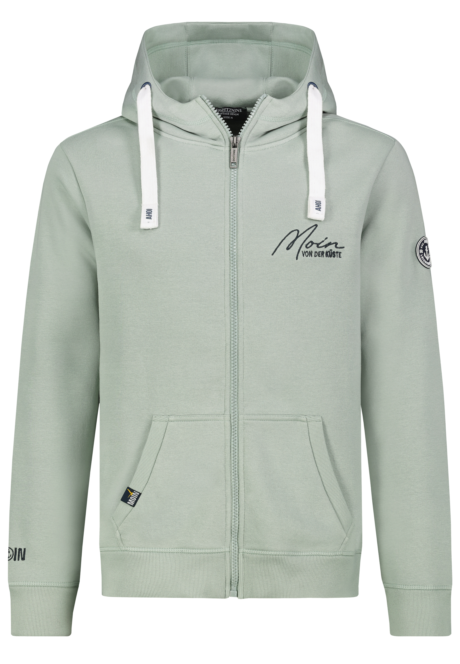H10600BA21548A1_12200_V.jpg Stylischer Hoodie Durchgehender Reißverschluss Kordelzug