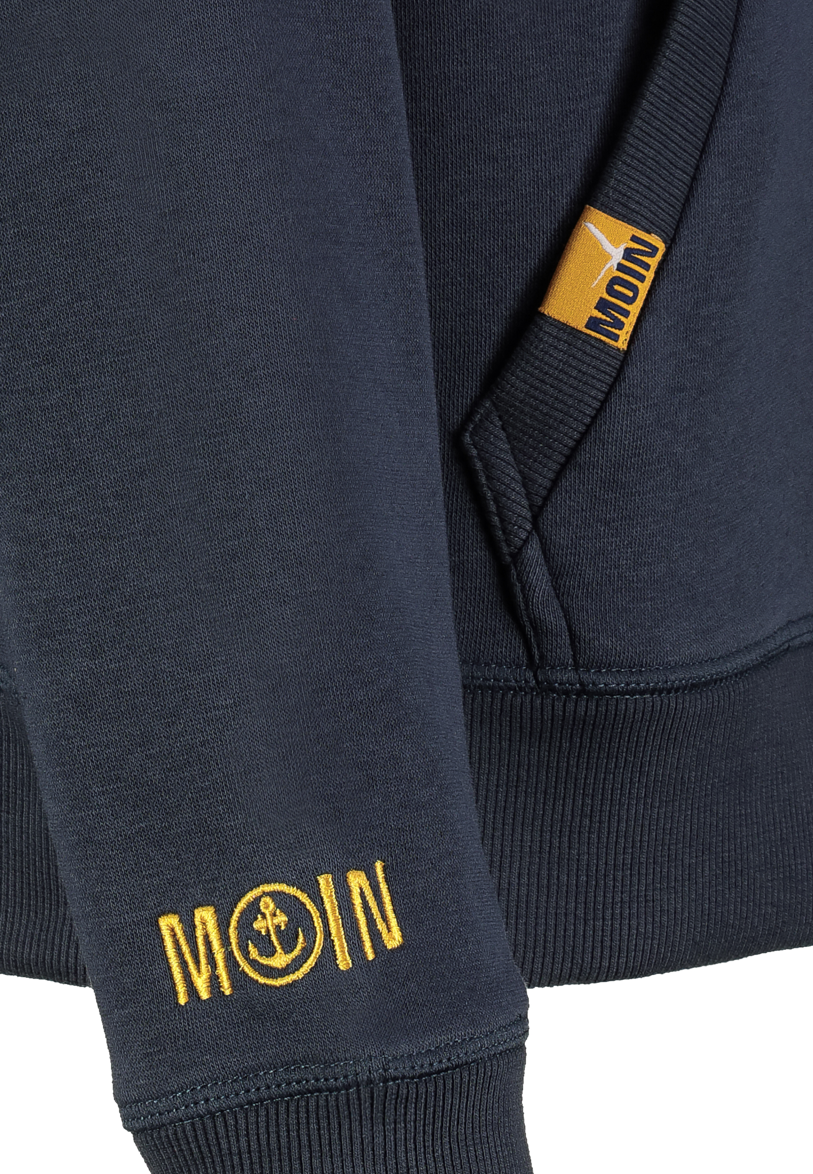H10600BA21548A2_19400_D2.jpg Stylischer Hoodie Durchgehender Reißverschluss Kordelzug