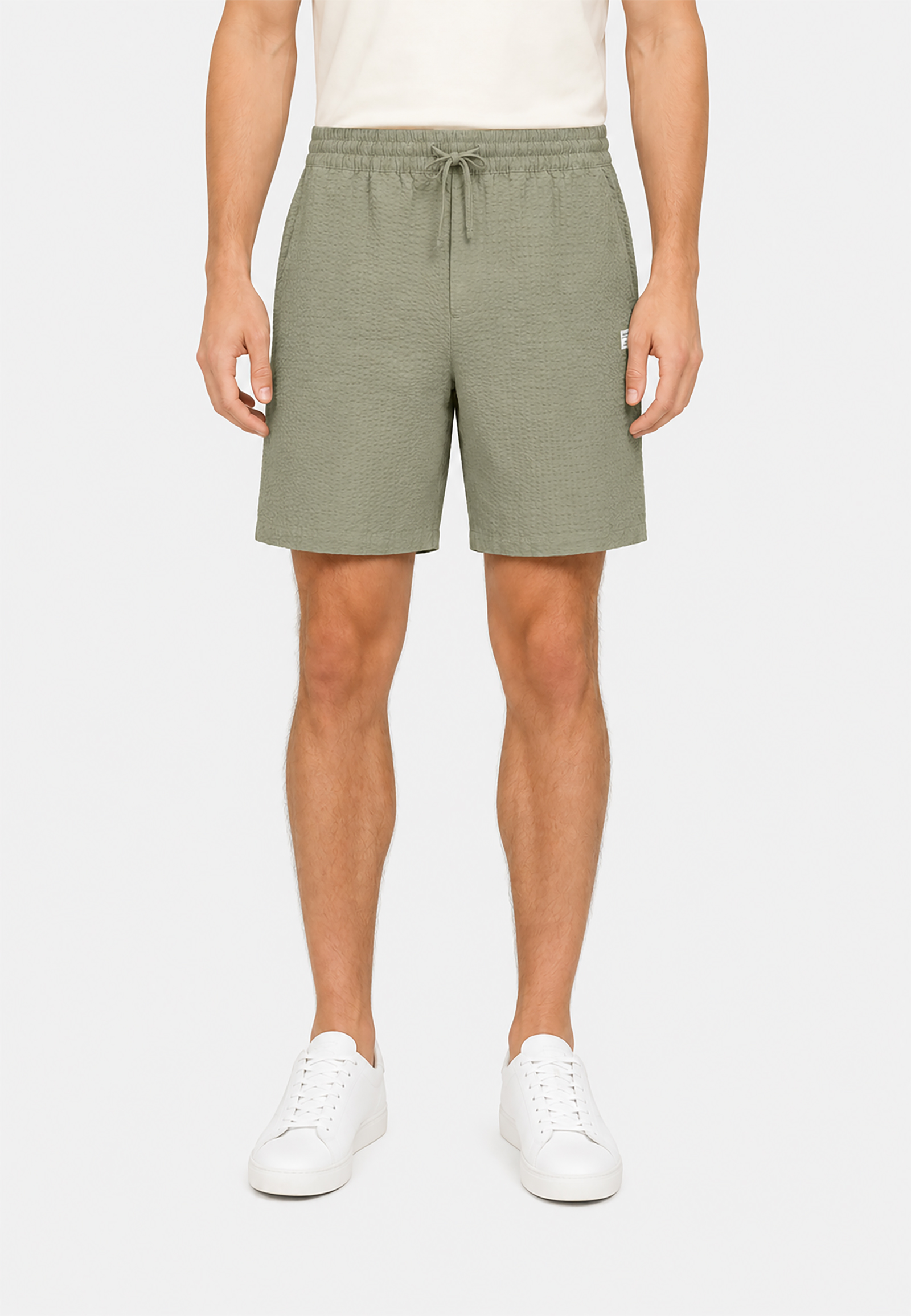 Einfarbige Shorts Eingrifftaschen Elastischer Bund Einfarbige Shorts Eingrifftaschen Elastischer Bund