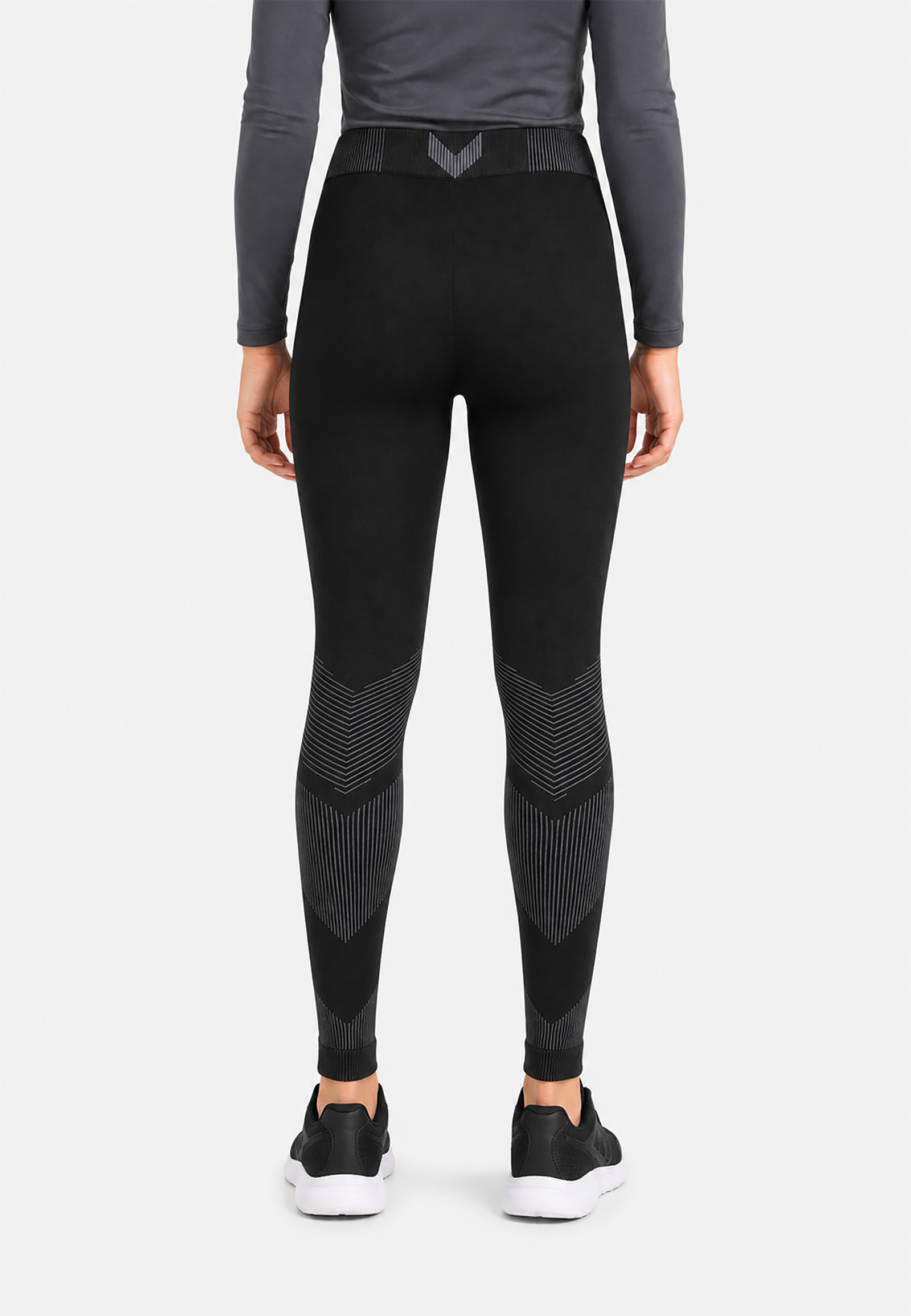 Sportleggings Körperbetont Logomuster Nahtlos Design Sportleggings Körperbetont Logomuster Nahtlos Design