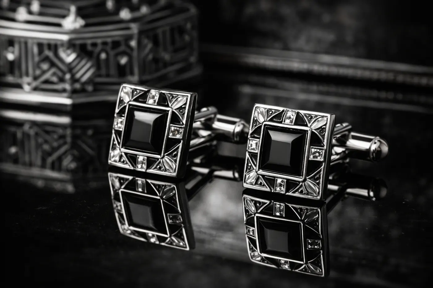 Art Deco Manschettenknöpfe aus den 1920er Jahren