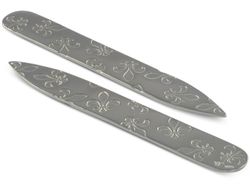BROOKER Kragenstäbchen / Kragenverstärker Fleur de Lis Silber