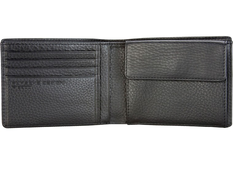 Schönes schwarzes Leder Portemonnaie mit mehreren Fächern / Kreditkarte Hochwertiges schwarzes Leder Portemonnaie