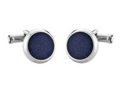 Montblanc Manschettenknöpfe silberfarben blau intarsie