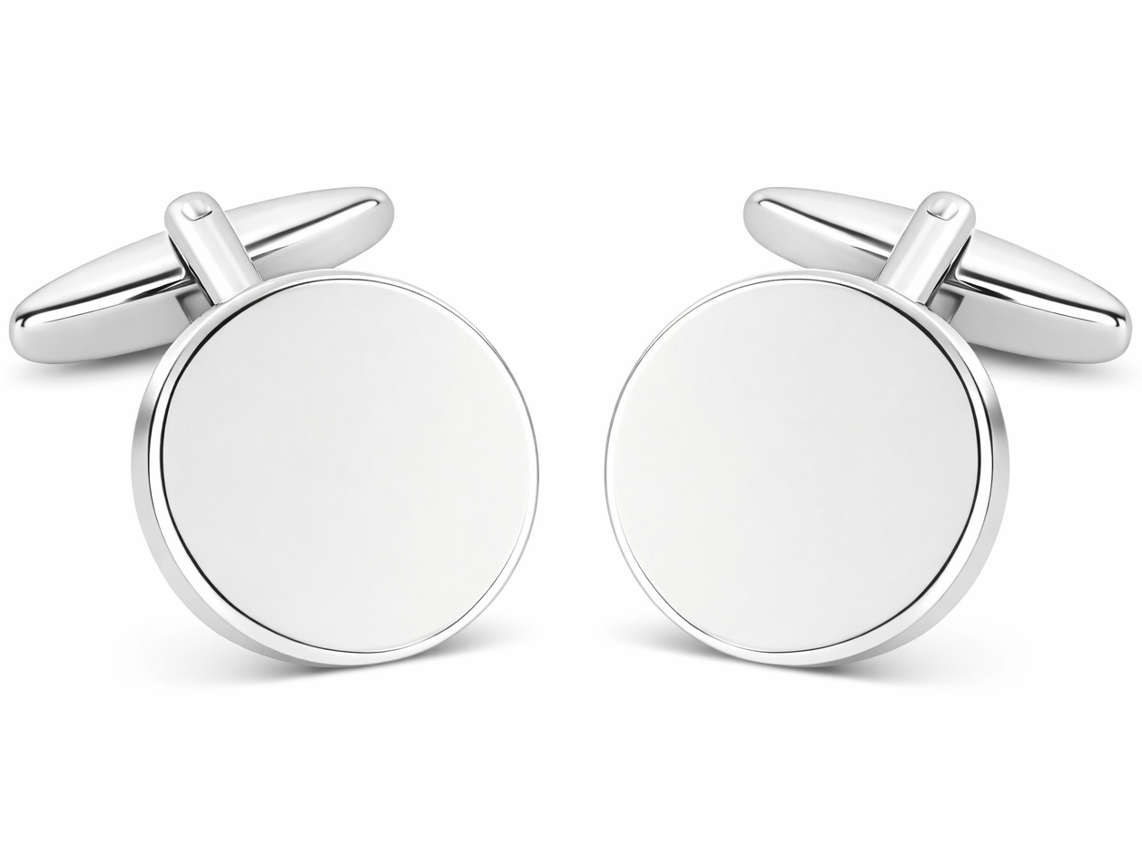 Manschettenknöpfe 333er rund Weißgold Manschettenknöpfe 333er rund Weißgold