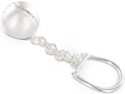 BROOKER klingelnder Tennisball Schlüsselanhänger Silber