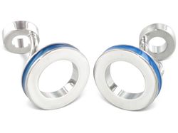 TEROON Manschettenknöpfe Ring blaue Emaille