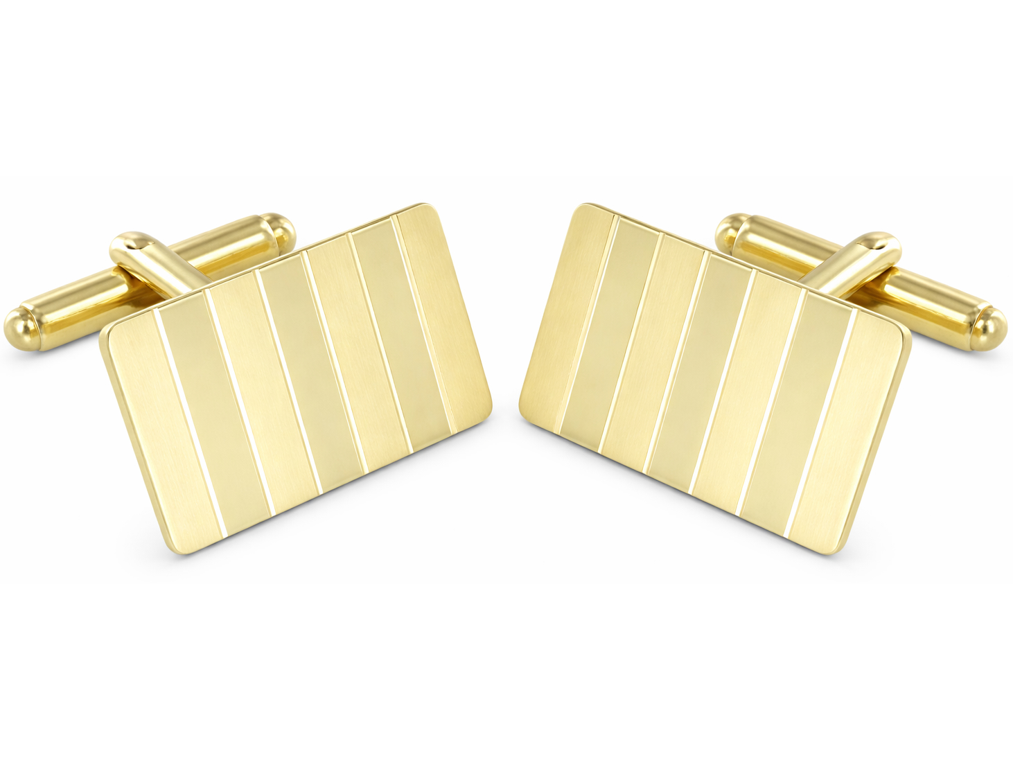 Manschettenknöpfe 585er Gelbgold Streifen Teilmattierung Manschettenknöpfe 585er Gelbgold Streifen Teilmattierung