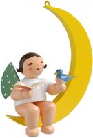 Engel mit Liederbuch und Vogel, im Mond 650/70/12b von Wendt & Kühn