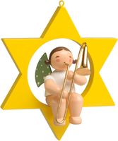 Engel mit Zugposaune, im Stern 650/70/29 von Wendt & Kühn Engel mit Zugposaune, im Stern 650/70/29 von Wendt & Kühn