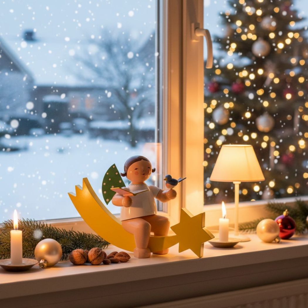 Wendt und Kühn Engel mit Liederbuch und Vogel auf Schweif, groß 773/12 Wendt und Kühn Engel mit Liederbuch und Vogel auf Schweif, groß 773/12