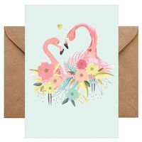 Grußkarte Flamingo Love Blanko von chicmic
