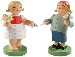 Gratulantenpaar mit Brief und Blumen 643/N von Wendt & Kühn