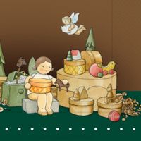 Serviette Engel im Spielzeugdorf 526/22/158 von Wendt & Kühn