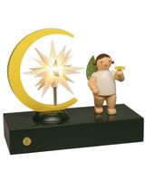 Engel mit Mondsichel und Stern, elektrisch beleuchtet Engel mit Mondsichel und Stern, elektrisch beleuchtet