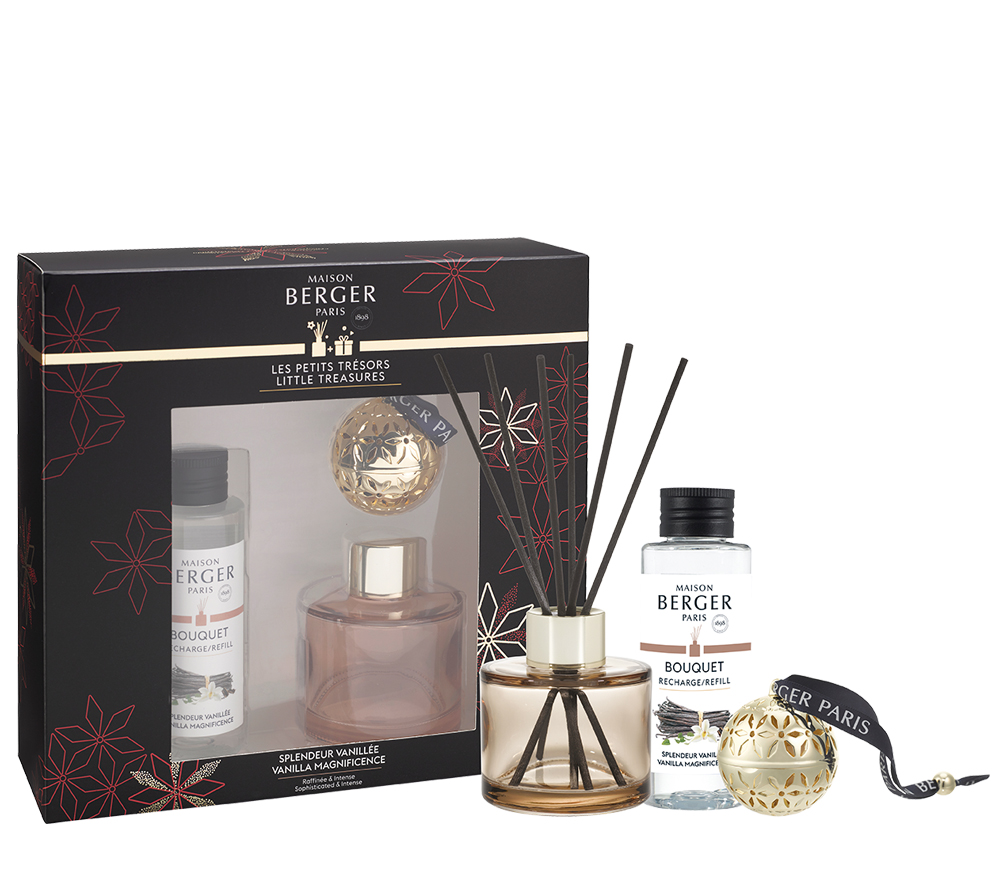 Geschenkbox Pomelis "Kleine Schätze" Diffuser + Pomander - Bourbon Vanille von Maison Berger Geschenkbox Pomelis "Kleine Schätze" Diffuser + Pomander - Bourbon Vanille von Maison Berger