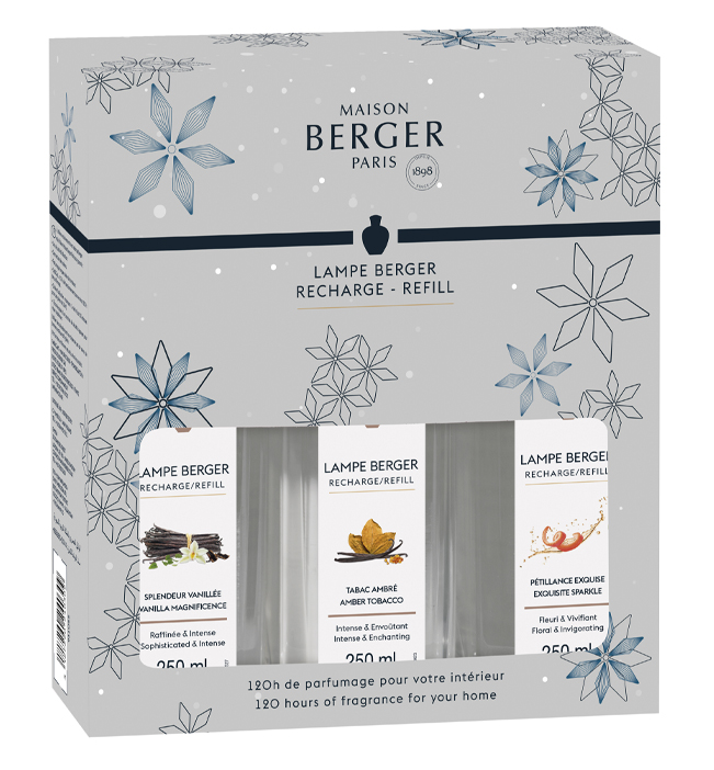 Lampe Berger Duftset Rosalie 3 x 250 ml Bourbon Vanille / Herbstzauber / Sprudelnde Lebensfreude von Maison Berger Lampe Berger Duftset Rosalie 3 x 250 ml Bourbon Vanille / Herbstzauber / Sprudelnde Lebensfreude von Maison Berger